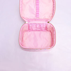 Custom Pink Terry Makeup <b>Bag</b> Sprinkle Embroidery Star Cosmetic <b>Toiletry</b> Zipper Case for <b>Women</b> - Product Image 2
