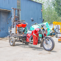 Foreuse rotative mobile portable sur tricycle, hydraulique, diesel, pour puits d'eau de 200m, avec moteur de pompe, à vendre