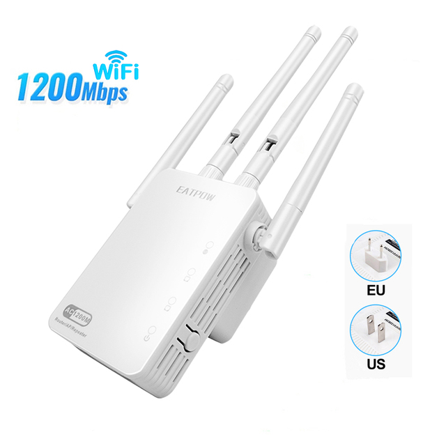 1200Mbps AC Wireless Repeater 2.4GHz &5.8GHz Dual Band Wifi Extender 1200mbps Repeater Wifi Repeater Rang Extend Signal