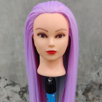 Tête de mannequin pour la formation en coiffure, cheveux synthétiques doux et lisses à 100%, têtes de mannequin pour la formation en coiffure, mannequins blonds pour les coiffures