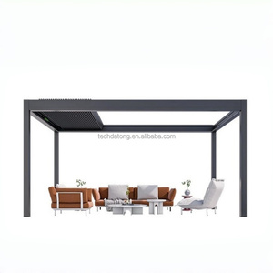 Auvent de pergola rétractable imperméable avec cadre en aluminium, <span class=keywords><strong>manivelle</strong></span> manuelle, installation facile <span class=keywords><strong>pour</strong></span> balcon, jardin, protection solaire - Product Image 6