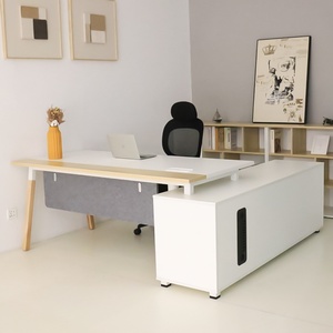 Meubles de bureau de haute qualité sur mesure, bureau en bois moderne en forme de L, bureau de direction en bois - Product Image 1