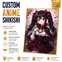 Planche Shikishi Anime Personnalisée Sans Minimum de Commande, Planche d'Art Holographique à Feuille d'Or, Affichage de Collection pour Fans