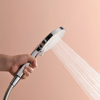 Système de douche de salle de bain en laiton chromé poli, mitigeur thermostatique à levier unique, robinet de douche pluie 10 pouces avec barre coulissante