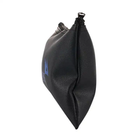 Logo personnalisé 14x28cm Noir PU Cuir Banque Pochettes à fermeture éclair pour Coin Cash Sacs