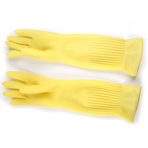 Gants en latex Seven Fairy extra longs beiges pour la vaisselle, imperméables, pour le nettoyage ménager - Product Image 2