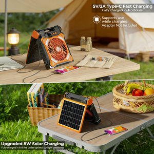 ALECTER Ventilador de Camping Solar Portátil Mejorado, Recargable, 36 Horas de Autonomía, 4 Velocidades, Temporizador de 8 Horas, 90° Ajustable, Modelo APH-F06 - Product Image 3
