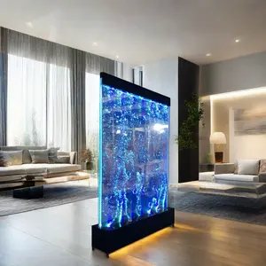 Contemporary Luxury Home Decor Acrylic Bubble Wall Water Panel LED Light Screen Partition Multiple Changing LED Color Lights Art