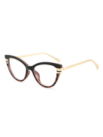 Twooo T1546 Triangulaire Cat Eye Color Block Lunettes plates Trendy Fashion Lunettes anti-bleu