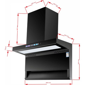 Penghisap Asap Dapur Listrik 900mm dengan Hisap Ganda di Atas untuk Dapur Rumah, Peralatan Penghisap Asap Dapur Utama, Penghisap Asap Dapur untuk Rumah Tangga - Product Image 5