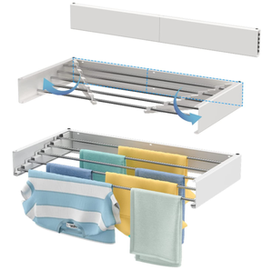 Support de séchage mural élégant cintre mural pliant en acier inoxydable économiseur d'espace - Product Image 3