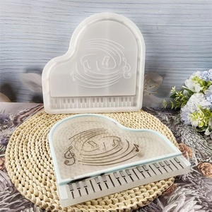 Moldes de fundición de resina hechos a mano para adornos decorativos DIY estilo Ins bandeja de Piano de silicona molde X0328 herramientas de pastel - Product Image 1