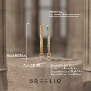 Pendientes de Aro con Diamantes VVS2, Color G, Corte Redondo, Joyería Fina Brillante, Regalo de Confianza para Mujeres - Product Image 3