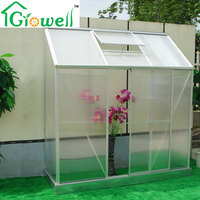 Serre en polycarbonate à ossature en aluminium contre le mur pour petites surfaces
