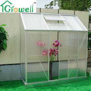 <span class=keywords><strong>Serre</strong></span> en <span class=keywords><strong>polycarbonate</strong></span> à ossature en aluminium contre le mur pour petites surfaces - Product Image 4