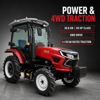 Tracteur agricole 4x4 avec direction hydraulique, rayon de braquage court, moteur de 36,8 kW, 2 prises de force, garantie 1 an - Marque SY