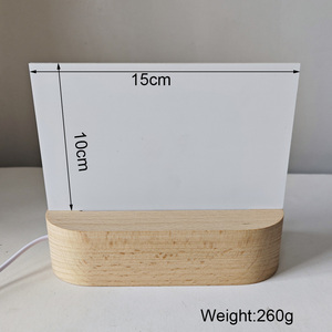 RubySub luce notturna rotonda pannello fotografico acrilico eco-friendly sublimazione <span class=keywords><strong>Display</strong></span> Desktop cornici Base legno categoria di prodotto unico - Product Image 4