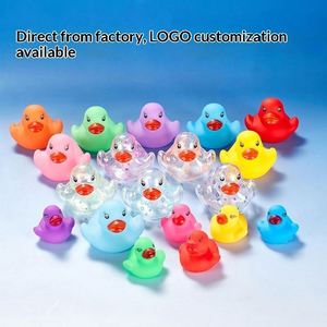 Customized Shape Logo Rubber Transparent Little Yellow Duckling Gift Coffee Shops Colorful Duck Baby <b>Bathing</b> Water Play Squeaks - Product Image 2
