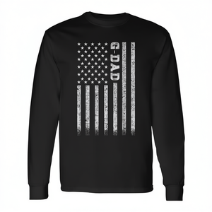 Camiseta de manga larga con bandera americana de G-Dad, diseño patriótico negro para hombre - Product Image 2