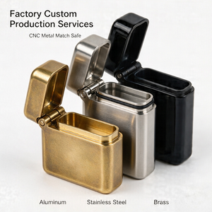 Custom CNC Outdoor Survival Metal Waterproof Matchbox EDC Airtight Capsule Tube Holder Match <b>Container</b> Box <b>Aluminum</b> Match Case - Product Image 2