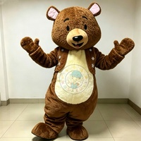 Costumes de mascotte d'ours en peluche brun amusants et personnalisés Hola / Costumes de mascotte EN-71, prix d'usine sur mesure
