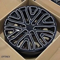 Jantes forgées personnalisées noires brillantes à bords usinés en treillis 18 19 20 21 22 pouces 6x139.7 5x120 5x127 5x130 pour SUV Land Rover