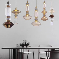 Nordic Light Luxe Verre Restaurant Lustre Moderne Simple Personnalité Creative Hôtel Café Design bar Lampe De Chevet