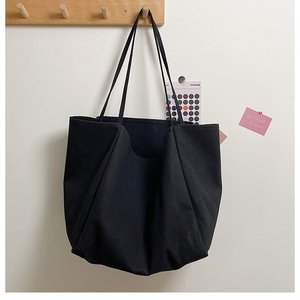 Logo personnalisé grande capacité coton vierge uni grands sacs à provisions réutilisable personnalisé sac fourre-tout en toile avec poignée 86 - Product Image 6