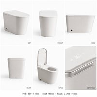CE CUPC WC intelligent monobloc avec couvercle à ouverture automatique, chasse d'eau à capteur de pied et bidet à chauffage instantané, WC intelligent allongé et moderne