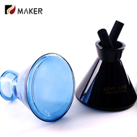 Bouteille de diffuseur de roseau d'aromathérapie d'arôme en verre d'huile essentielle de désodorisant de forme d'entonnoir unique multicolore vide holographique de luxe