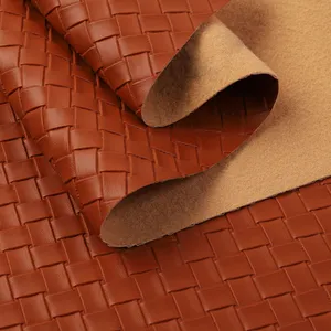 PVC 1.1mm Woven Pattern Synthetic Artificial Leather for Sofa Bag Chair Car seat Wallet Decorate Belt Faux Leather Fabric