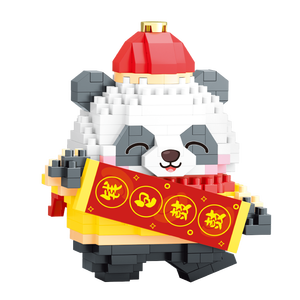 Balody Small Scale Neujahrs segen Panda Montage Modell Baustein Set Pädagogische ABS DIY Spielzeug für das Frühlings fest - Product Image 4