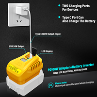 Adaptateur de chargeur 2 en 1 100W pour batteries Dewalt 18/20/60V, convertisseur d'alimentation portable USB-C PD3.0 QC3.0 pour batterie d'outil et appareils
