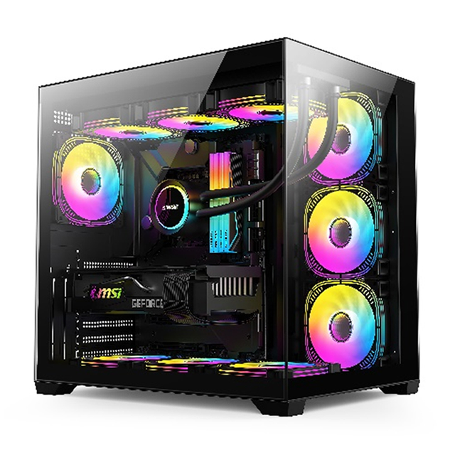 ATX Gaming Case Dual Champer Computer Gaming PC Case ARGB LED PC Cabinet Casing for Gamer