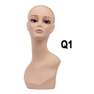 Tête de Mannequin Femme en PVC de Haute Qualité, Colorée, avec Perforation pour Perruques, pour Présentation de Perruques, 20 cm - Product Image 1