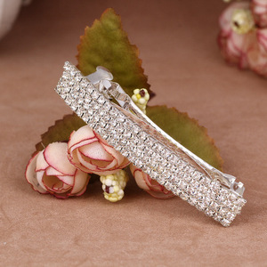 مشابك شعر مربعة فاخرة فاخرة من الكريستال اللامع إكسسوارات للنساء والفتيات مشابك شعر لامعة من حجر الراين لحفلات الزفاف - Product Image 2