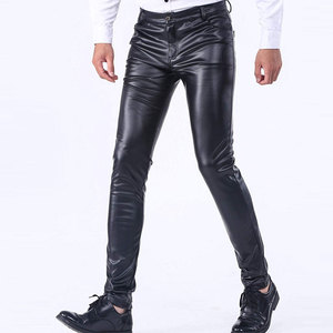 Pantalon en cuir et toile pour homme, style urbain, coupe droite, fabrication usine, vente en gros, 100% cuir, haute qualité - Product Image 3