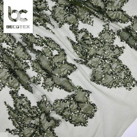 Tissu en dentelle à sequins brodés africains en tulle, design personnalisé, vente en gros, 2026