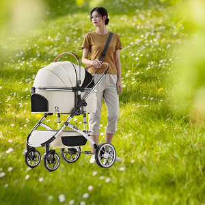 BELLO LD10PRO Lüks 4 Tekerlekli Taşınabilir Evcil Hayvan Taşıma Arabası Katlanabilir Köpek Taşıyıcısı Büyük Kapasiteli Araba/Tekne/Tren Uyumlu - Product Image 4