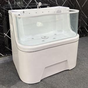 Baignoire pour animaux de compagnie en acrylique écologique pour chiens et chats avec lumières LED et massage à remous pour utilisation autonome - Product Image 6