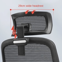 Chaise de bureau ergonomique en maille OEM d'usine, pivotante, avec base en aluminium, réglage de la hauteur et inclinaison verrouillable, noire, vente en gros