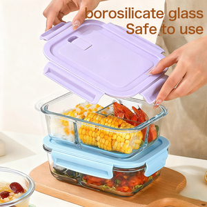 BPA İçermeyen Cam Gıda Saklama Öğle Yemeği Bento Kutusu Sızdırmaz ve Fırın/Dondurucu Güvenli Yemek Hazırlık Kapları - Product Image 5
