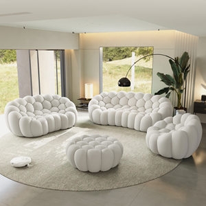 Sofá Moderno para Sala de Estar, Compresible al Vacío, Color Gris Claro, Sofá de Burbujas Curvo de 1, 2 y 3 Plazas, Juego de Sofás Estilo Fútbol - Product Image 3