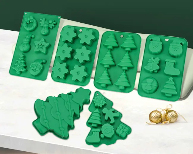 Fabrikdirektverkauf Silikonkuchenform Weihnachtsbaum 6 Löcher Form DIY Backen manuelle Seifeform Backwerkzeuge