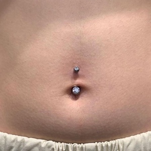 Bijoux de mode à la mode pour femmes G23 titane 14G <span class=keywords><strong>banane</strong></span> nombril anneau nombril Piercing bijoux - Product Image 5