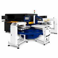 Nouvelle machine d'impression numérique multi-couleurs à grande vitesse pour t-shirts, carrousel automatique ovale à 6 stations pour imprimantes de cartes/étiquettes