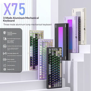 Teclado Mecánico <span class=keywords><strong>X75</strong></span> de Aluminio, Tamaño Completo, RGB, Inalámbrico 2.4Ghz, Hot-Swap, USB Tipo-<span class=keywords><strong>C</strong></span>, Programable, Anti-Ghosting, para Oficina - Product Image 2