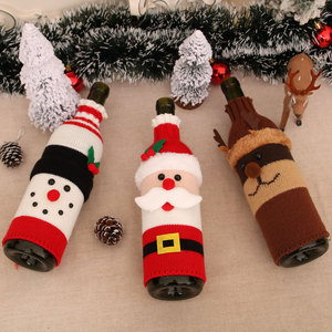 Decoraciones navideñas, fundas para botellas de vino, fundas de lana tejidas para botellas de vino, decoraciones navideñas para restaurantes y hoteles. - Product Image 2