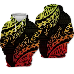 Sıcak satış erkekler Casual Hoodie Vintage polinezya Tribal baskı özel futbol takımı logosu erkekler düz Hoodie boy Hoodies erkekler