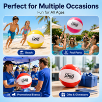 Ballon de plage gonflable promotionnel d'été en PVC coloré avec logo personnalisé, vente en gros, jouet de sport aquatique d'extérieur